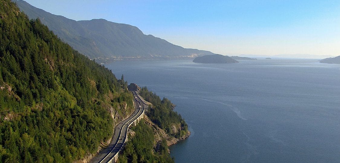 Aerial view of Sea to Sky Highway