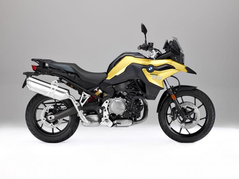 BMW F 750 GS isolated on a white and grey background