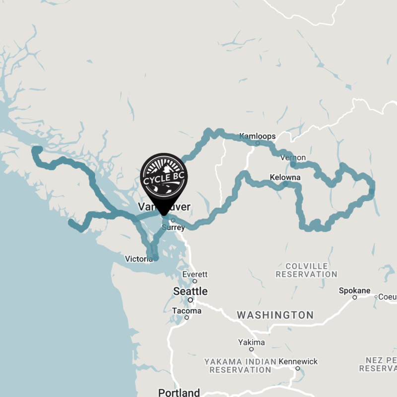 Overall route map for the Best of Both Tour