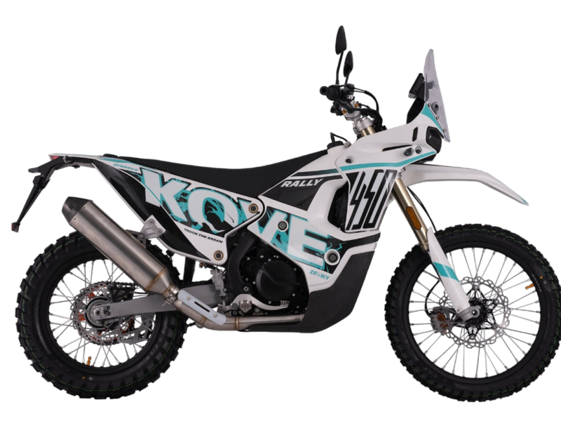 A profile shot of the kove 450 rally