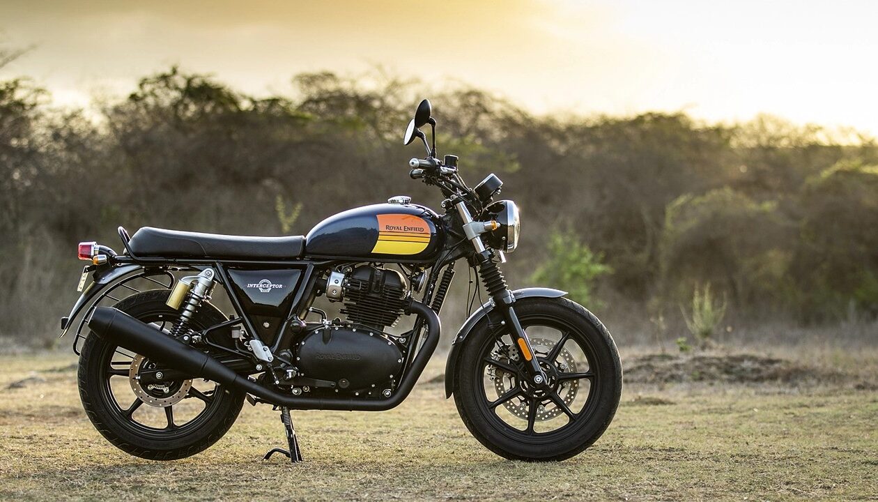 A Royal Enfield Interceptor pared in India