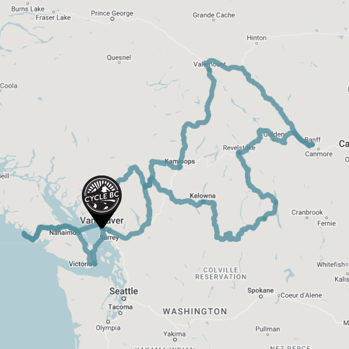 A map of the Best of the West Tour